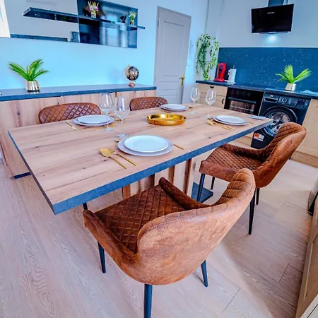 شقة Temple Jacquesson - Gare - Centre - Wifi Rapide Et Streaming - Parking Gratuit - Check In 24h - Climatisation - Ideal Pros - Cour Privee - Barbecue